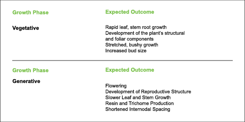 Crop Steering Chart - Light, Climate, Irrigation 